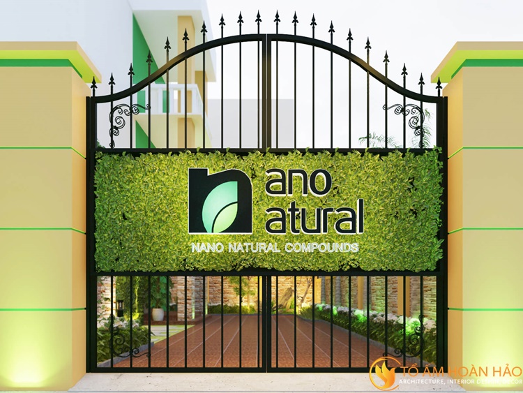 Dự án: Văn phòng dược phẩm Nano - Khu biệt thự Vườn Đào - Lạc Long Quân- Tây Hồ 1 thiết kế kiến trúc nội thất văn phòng dược phẩm Nano - cổng vào