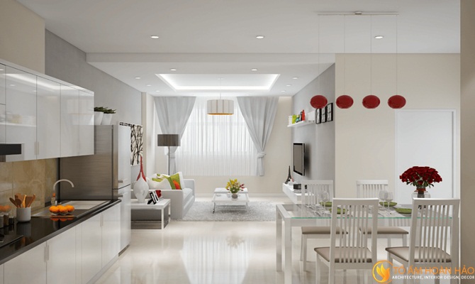 Thiết kế nội thất chung cư 70 m2 - tưởng khó mà cực dễ