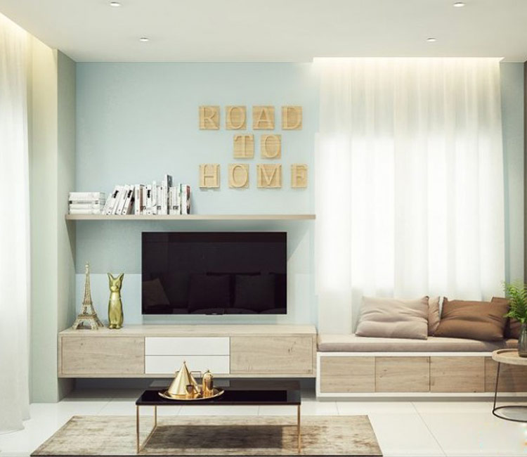 thiết kế nội thất chung cư 52m2 - anh Hải 3