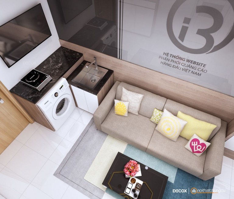 Thiết kế nội thất chung cư 40m2 FLC - Anh Tùng 6 thiết kế nội thất chung cư 40m2 - anh Tùng 3