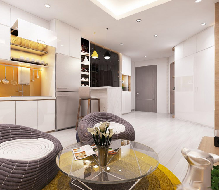 Thiết kế nội thất chung cư 43m2 Hateco - chị Hằng 4 thiêt kế nội thất chung cư 43m2 - chị Hằng 3