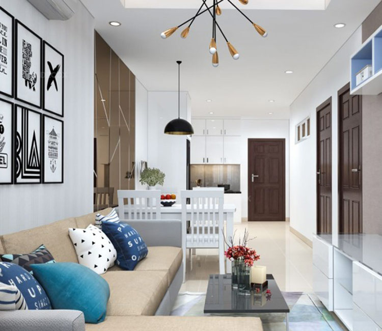 thiết kế nội thất chung cư 58m2 anh Hùng 11