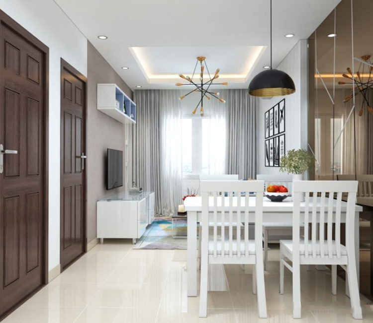 thiết kế nội thất chung cư 58m2 anh Hùng 4
