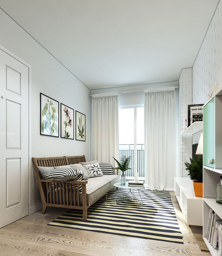 Thiết kế nội thất chung cư 58m2 - chị hương