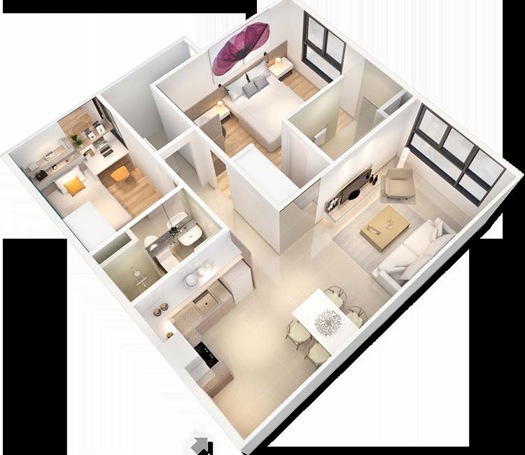 Thiết kế nội thất chung cư FLC 65m2 – Anh Trung 3