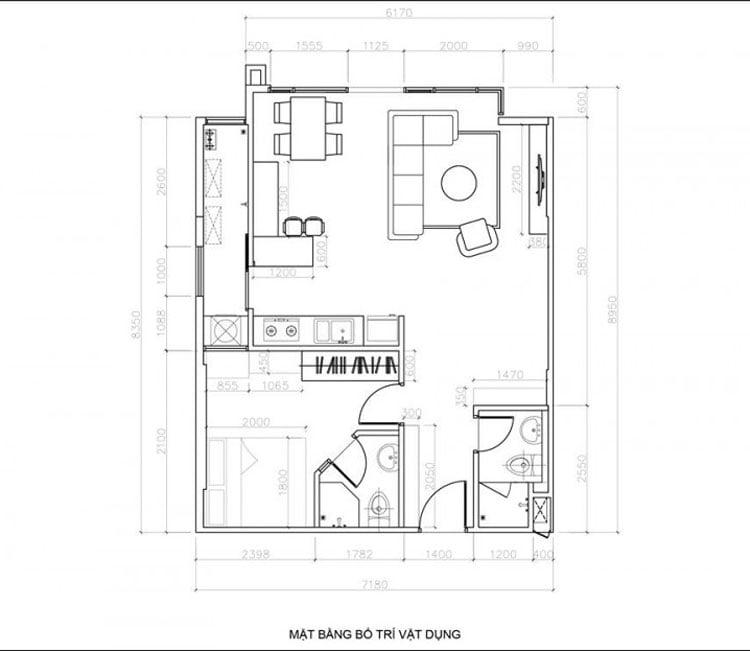 Thiết kế nội thất chung cư 56m2 Mỹ Đình Pearl - chị Trâm Anh 9
