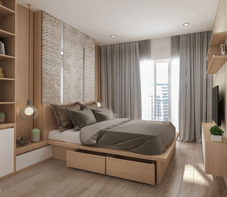 Thiết kế nội thất chung cư 72m2 Xuân Mai Complex - anh Nhân 13 Thiết kế nội thất chung cư 72m2 Xuân Mai Complex - anh Nhân 7