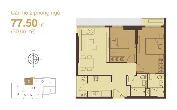 Thiết kế nội thất chung cư 78m2 FLC - chị Minh 2