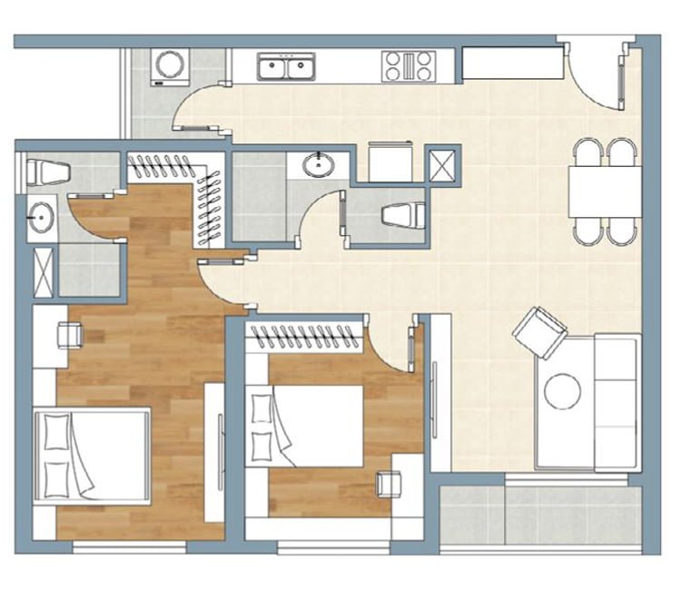 Thiết kế nội thất chung cư 65m2 Nam Trung Yên - anh Huy 4