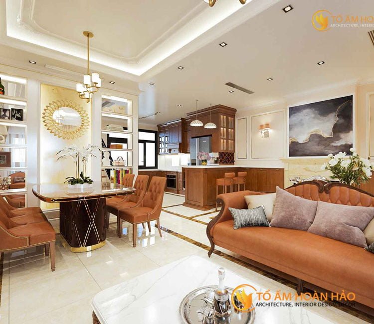 thiết kế thi công kiến trúc nội thất chị Huyền Vinhomes Rivesides 2 - 2