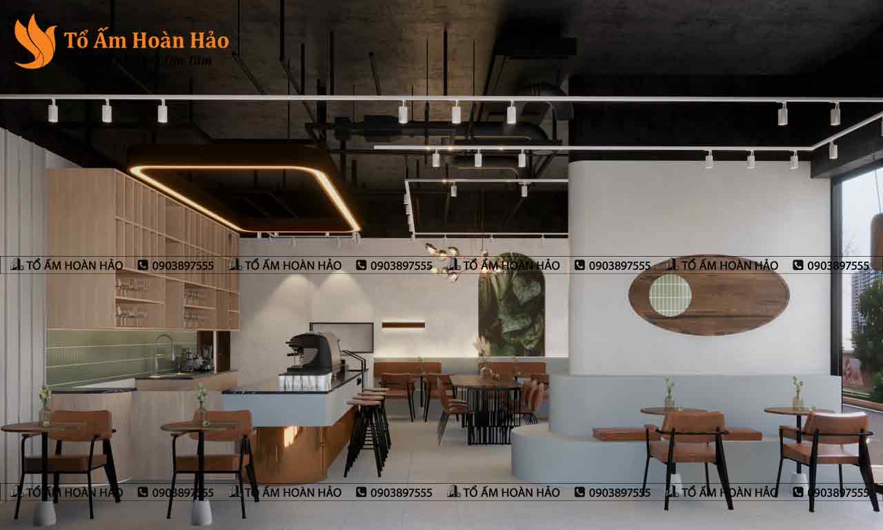 Thiết kế và thi công quán cà phê rộng 250m2 tại Đồng Nai 2 thiết kế và thi công quán cà phê hiẹn đại, sang trọng