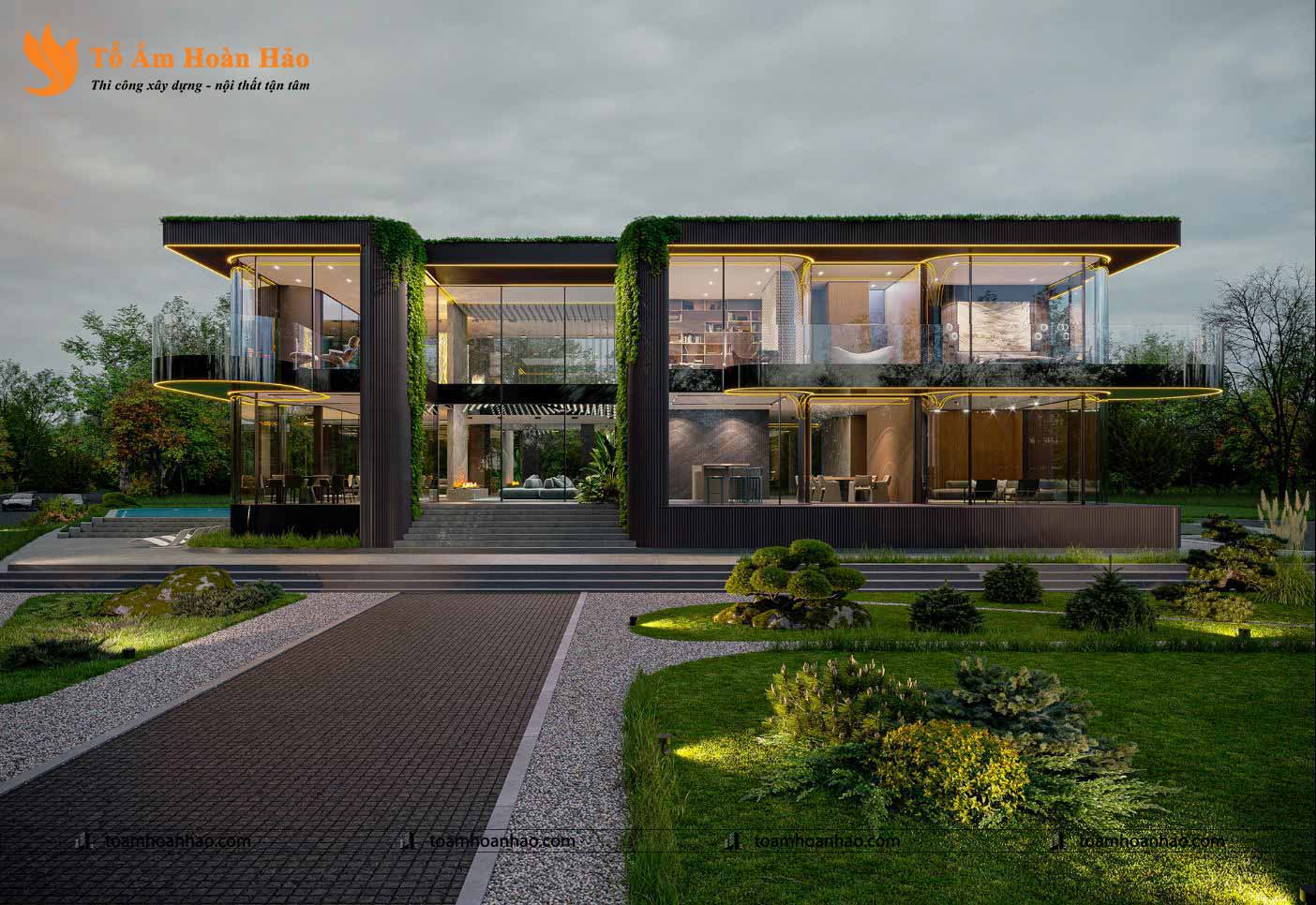 Mẫu biệt thự 2 tầng 1 thiết kế nhà phố đẹp năm 2022