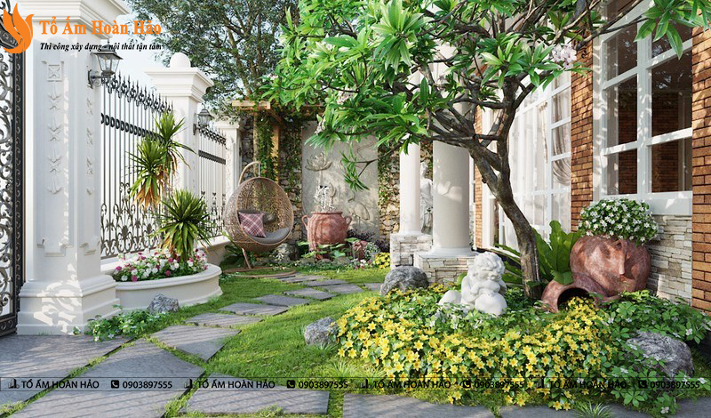 THIẾT KẾ NHÀ VƯỜN ĐẸP - THÀNH PHỐ HỒ CHÍ MINH, 1 TẦNG MÁI NHẬT DIỆN TÍCH 12M X 15M 5 nhà vườn đẹp