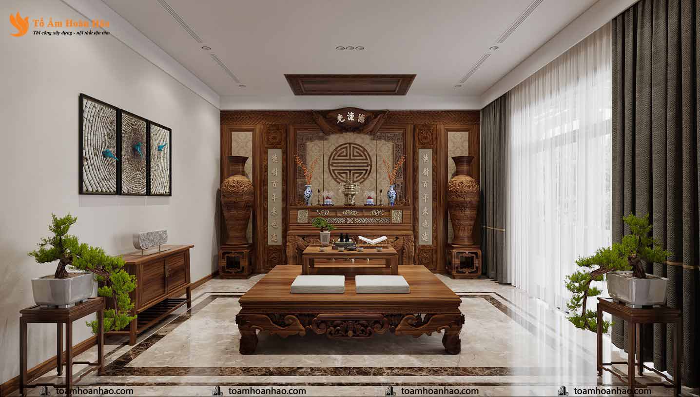 THIẾT KẾ THI CÔNG BIỆT THỰ NHÀ VƯỜN - TP. HỒ CHÍ MINH VỚI TỔNG DIỆN TÍCH 300M2 33 nội thất gỗ óc chó