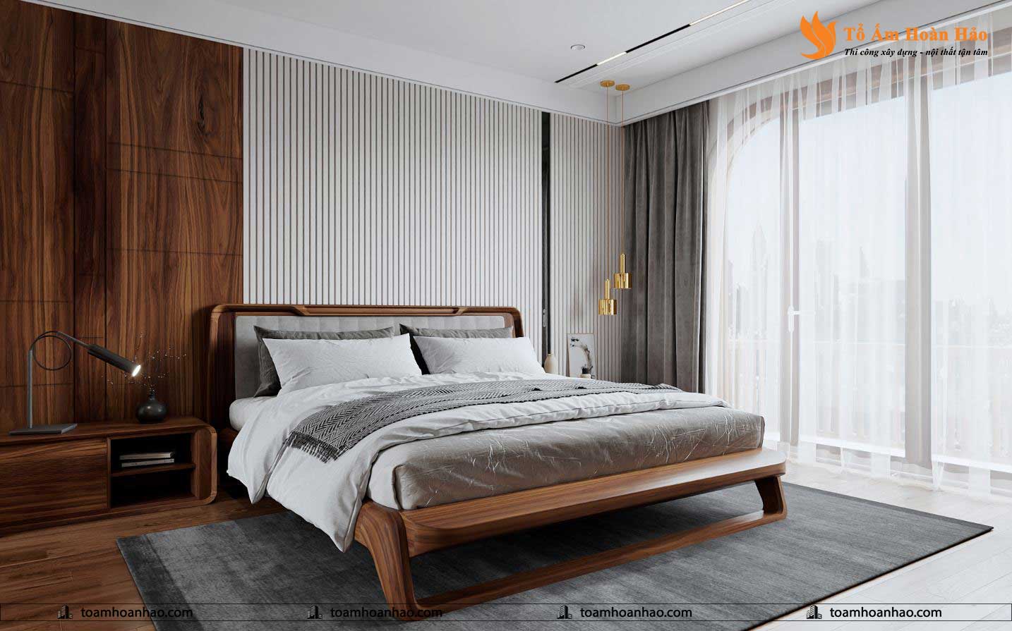 THIẾT KẾ THI CÔNG BIỆT THỰ NHÀ VƯỜN - TP. HỒ CHÍ MINH VỚI TỔNG DIỆN TÍCH 300M2 24 nội thất gỗ óc chó