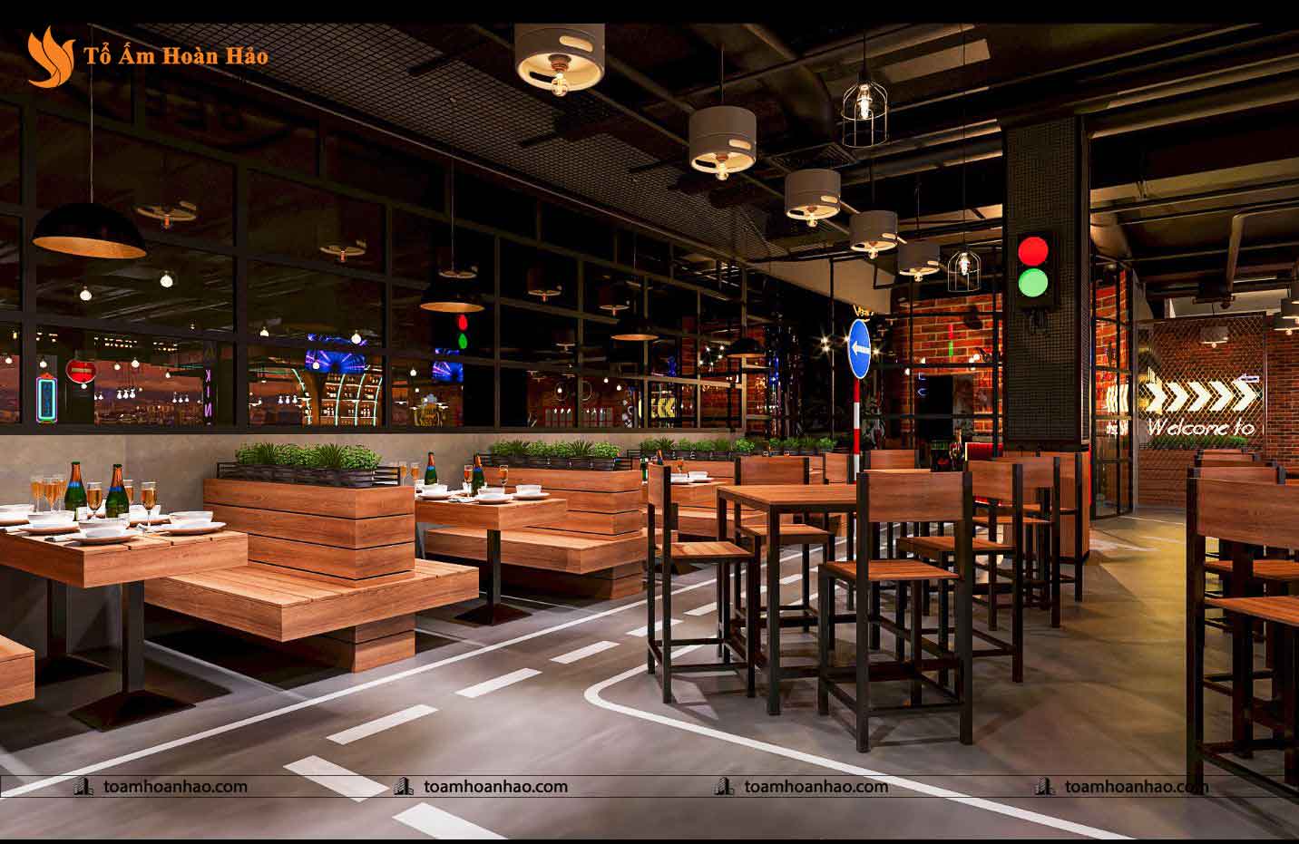 THIẾT KẾ NỘI THẤT NHÀ HÀNG BEER DAY - THÀNH PHỐ HỒ CHÍ MINH 425M2 10