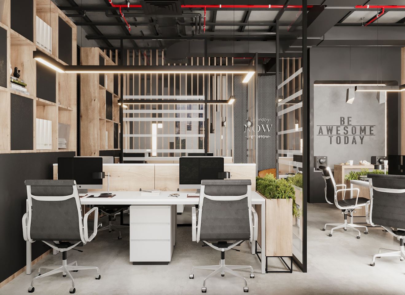 THIẾT KẾ NỘI THẤT VĂN PHÒNG ĐẸP 120M2 TẠI THÀNH PHỐ HÀ NỘI 5 Tổ Ấm Hoàn Hảo với nhiều năm kinh nghiệm thiết kế nội thất văn phòng, cùng với đội ngũ kiến trúc sư đầy kinh nghiệm đã tạo dựng nên một thông gian tiện nghi, đầy đủ nhất