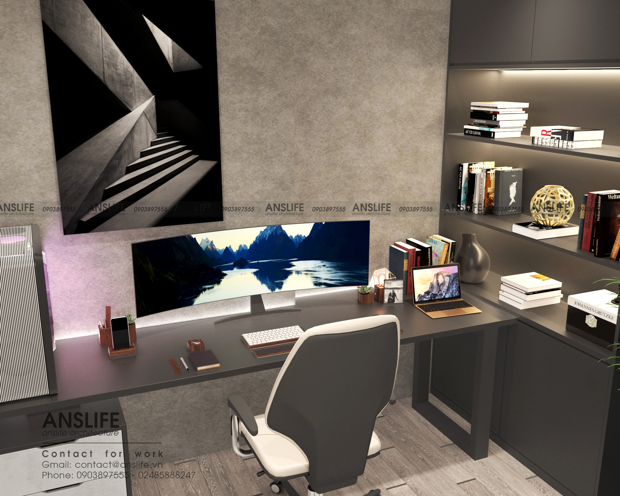 THIẾT KẾ NỘI THẤT CĂN HỘ 72M2 TONE ĐEN - TRUYỀN CẢM HỨNG VỚI KHÔNG GIAN SỐNG CÁ TÍNH, THỜI THƯỢNG 12