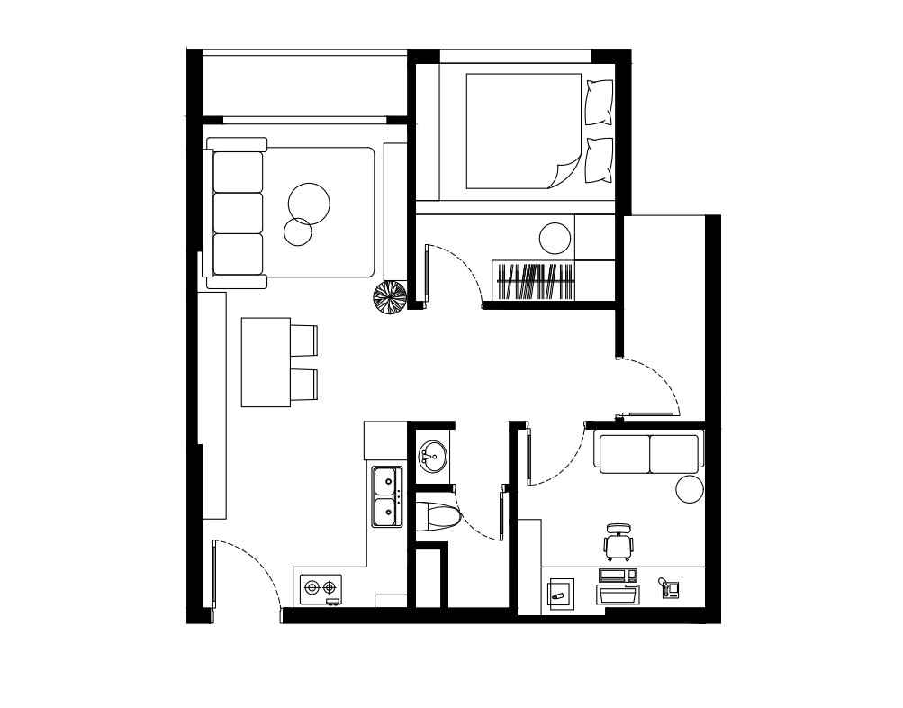 THIẾT KẾ NỘI THẤT CĂN HỘ 72M2 TONE ĐEN - TRUYỀN CẢM HỨNG VỚI KHÔNG GIAN SỐNG CÁ TÍNH, THỜI THƯỢNG 3