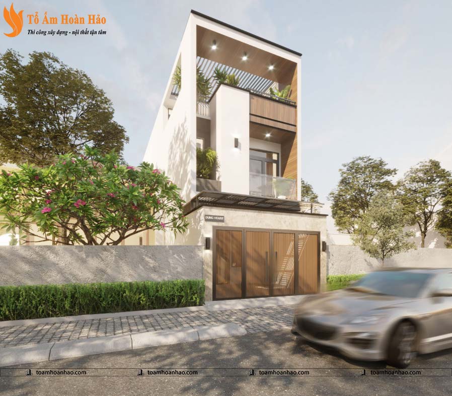 THIẾT KẾ NHÀ PHỐ 3 TẦNG HIỆN ĐẠI - BÌNH DƯƠNG VỚI DIỆN TÍCH 5Mx15M 3