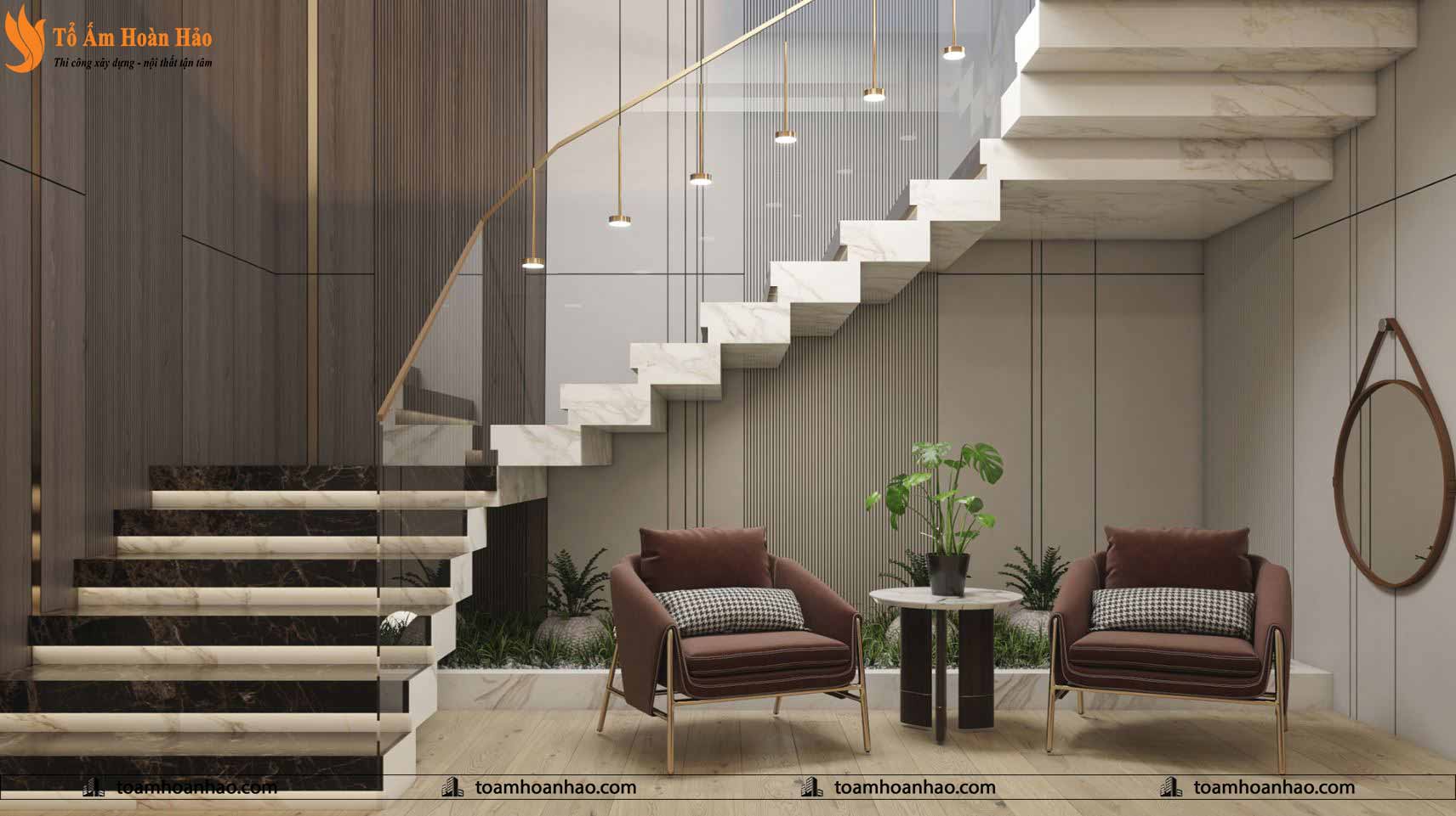 10+ MẪU CẦU THANG ĐẸP MANG PHONG CÁCH LUXURY 38 Mẫu cầu thang đẹp mang phong cách hiện đại