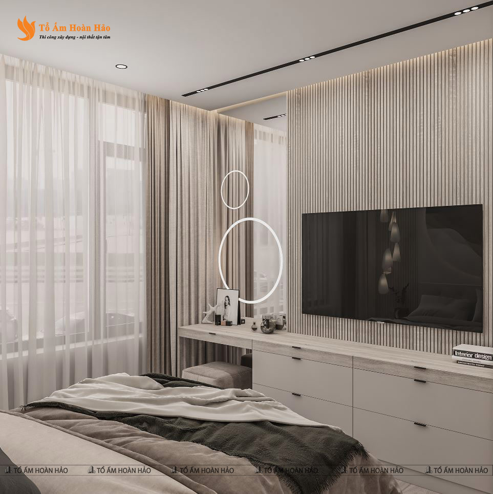 VINHOMES OCEAN PARK 1PN 64M2 - THIẾT KẾ NỘI THẤT CHUNG CƯ GAM MÀU GHI XÁM TRANG NHÃ 15