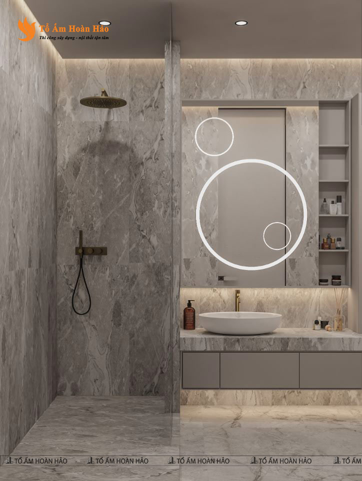 VINHOMES OCEAN PARK 1PN 64M2 - THIẾT KẾ NỘI THẤT CHUNG CƯ GAM MÀU GHI XÁM TRANG NHÃ 17