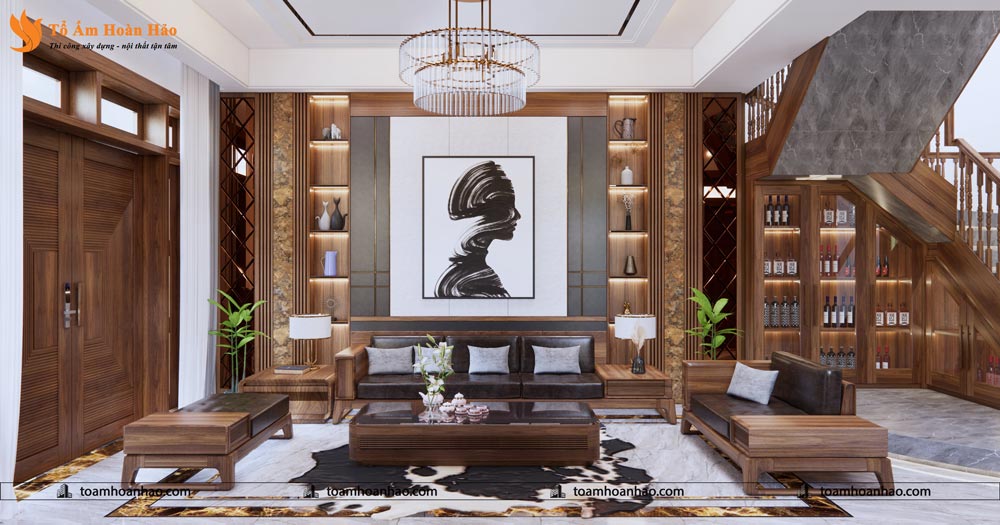 THIẾT KẾ NỘI THẤT GỖ ÓC CHÓ VILLA 1500m2 - HÀ NỘI, SANG TRỌNG VÀ ĐẲNG CẤP 2 nội thất gỗ óc chó