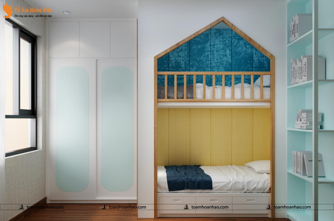 10+ MẪU THIẾT KẾ NỘI THẤT GIƯỜNG TẦNG DÀNH CHO PHÒNG NGỦ TRẺ EM ĐẸP 12 thiết kế nội thất giường tầng
