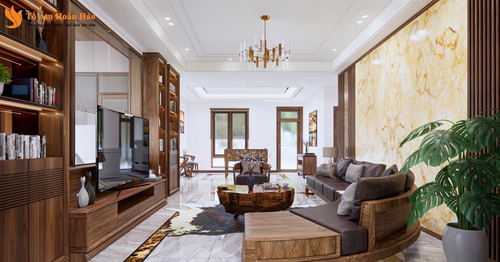 THIẾT KẾ NỘI THẤT GỖ ÓC CHÓ VILLA 1500m2 - HÀ NỘI, SANG TRỌNG VÀ ĐẲNG CẤP 6