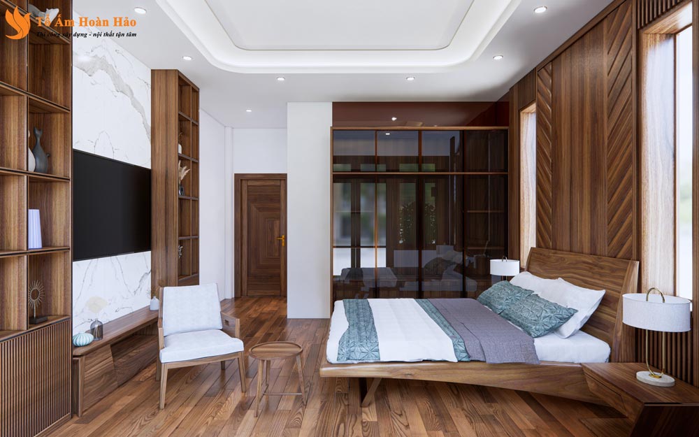 THIẾT KẾ NỘI THẤT GỖ ÓC CHÓ VILLA 1500m2 - HÀ NỘI, SANG TRỌNG VÀ ĐẲNG CẤP 23